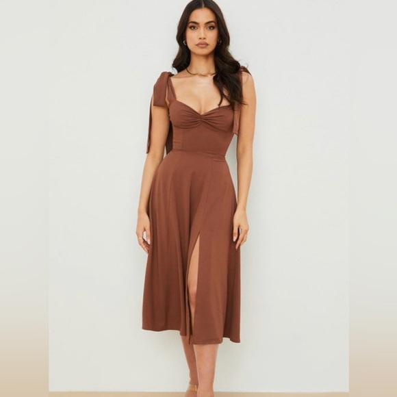 House of CB Alicia Cocoa Midi Sundress - Picture 3 of 7